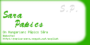 sara papics business card